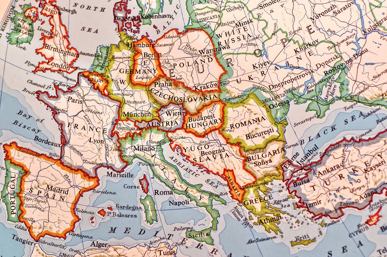 Foto mapa mundi de Europa