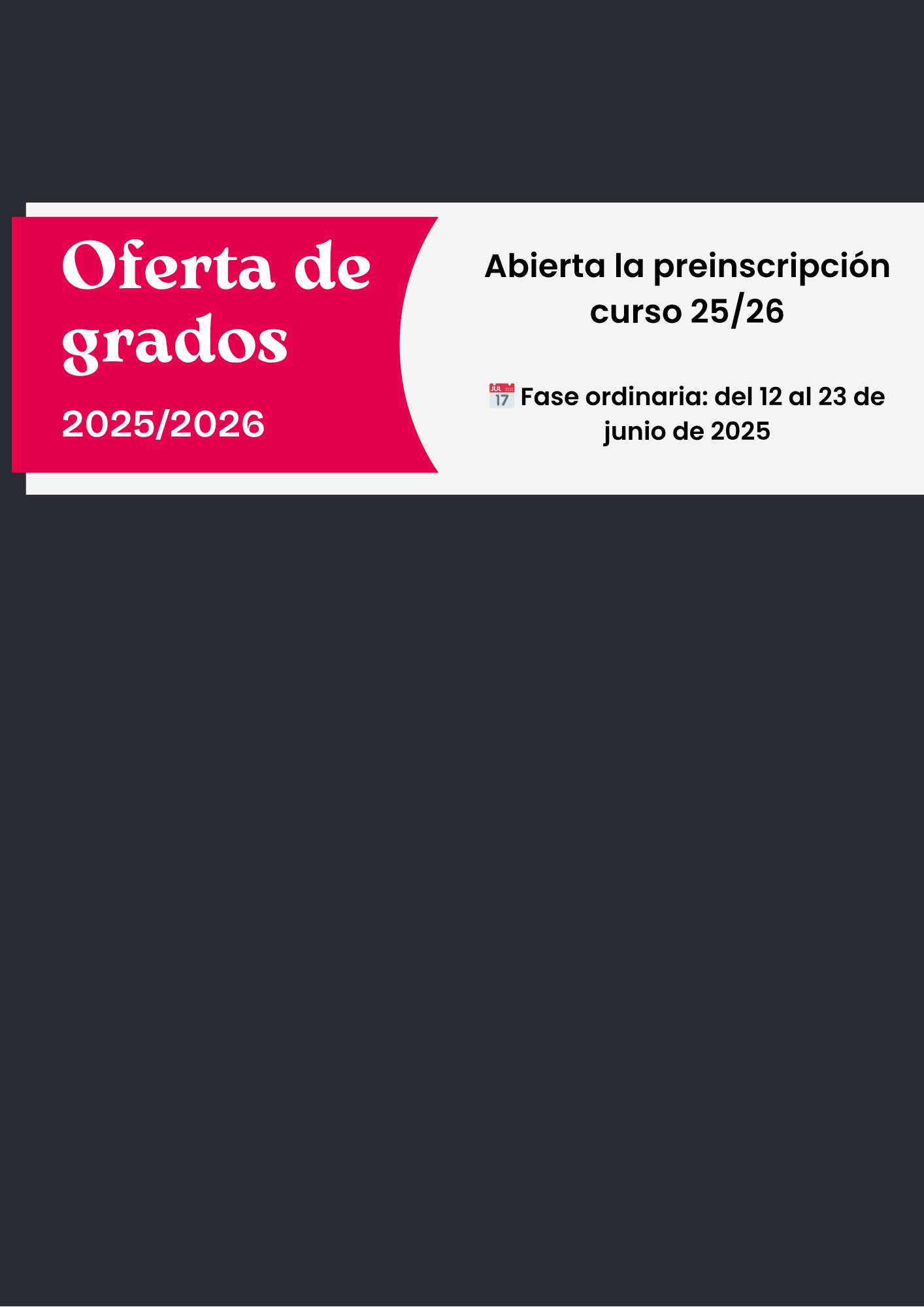 Preinscripción a Grados Curso 2025/2026