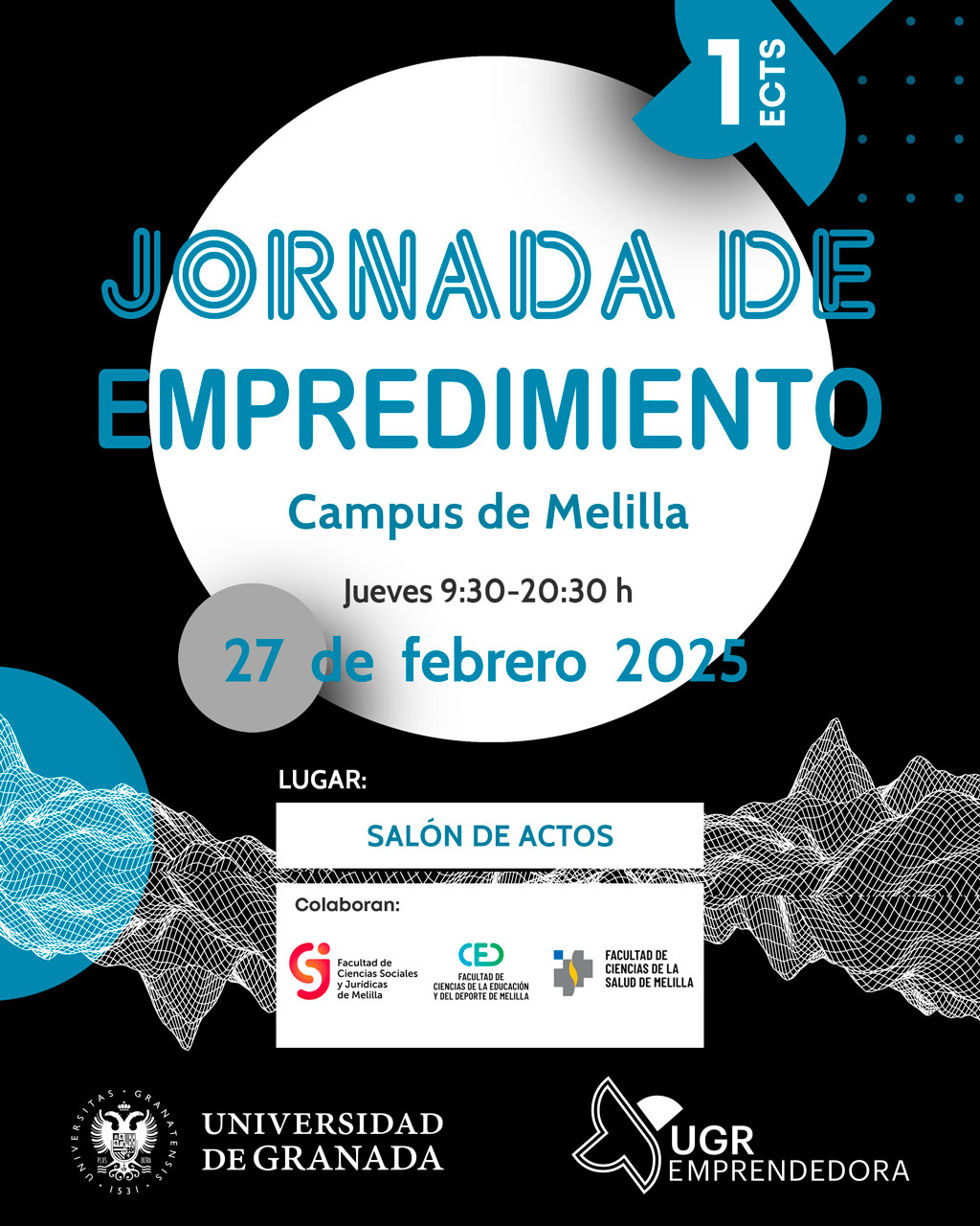 Cartel jornadas de emprendimiento en el Campus de Melilla