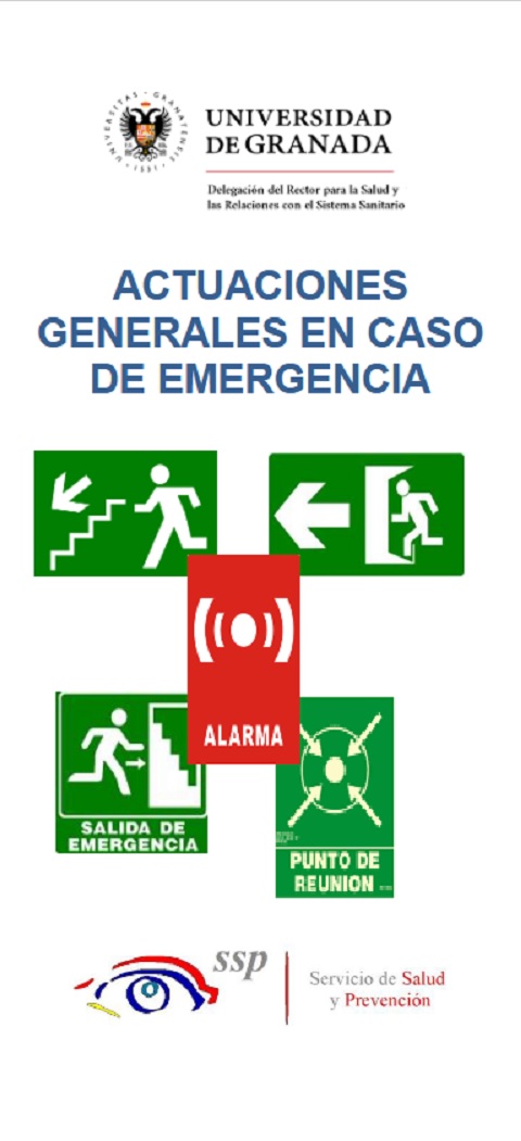 Cartel del tríptico de las actuaciones generales en caso de emergencia