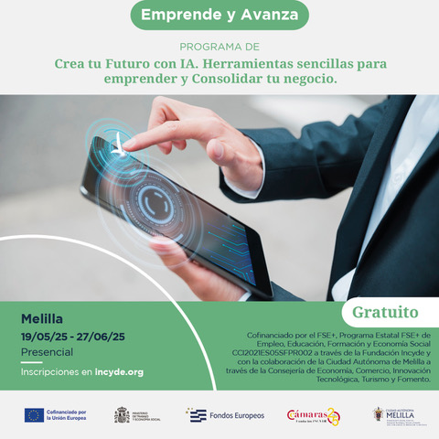 Cartel con información del programa crea tu futuro con IA