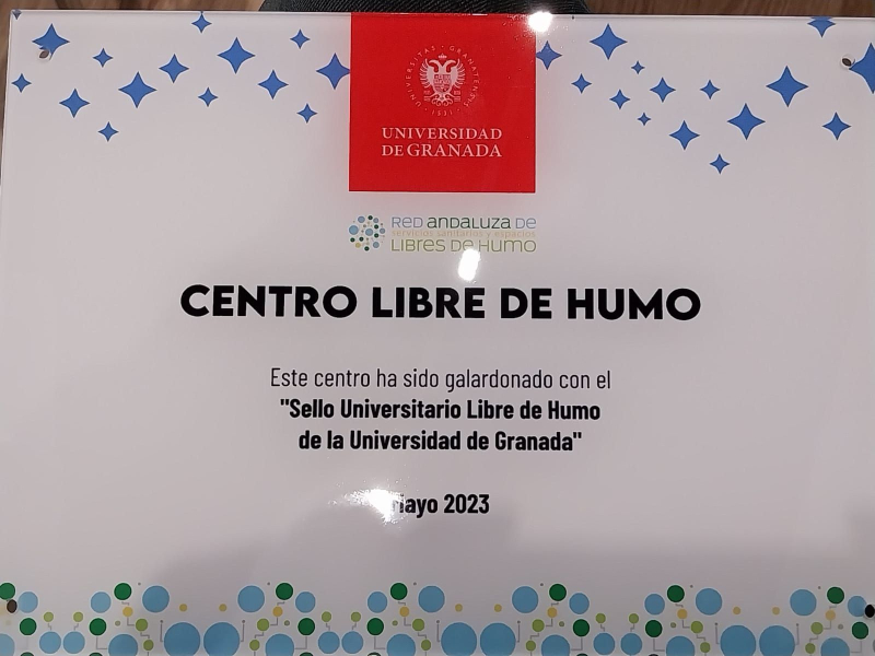 Centro libre de humo Sello Universitario Libre de Humo de la Universidad de Granada