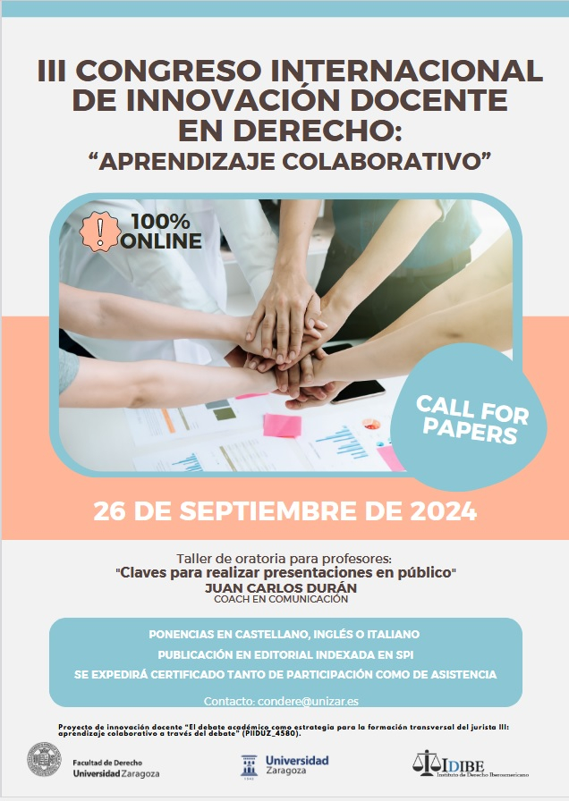 Cartel III Congreso Internacional Innovación Docente Derecho Cartel III Congreso Internacional de Innovación Docente en Derecho