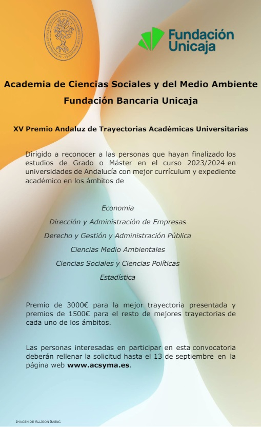 XV Premio Andaluz Trayectorias Académicas Universitarias Cartel información noticia premio