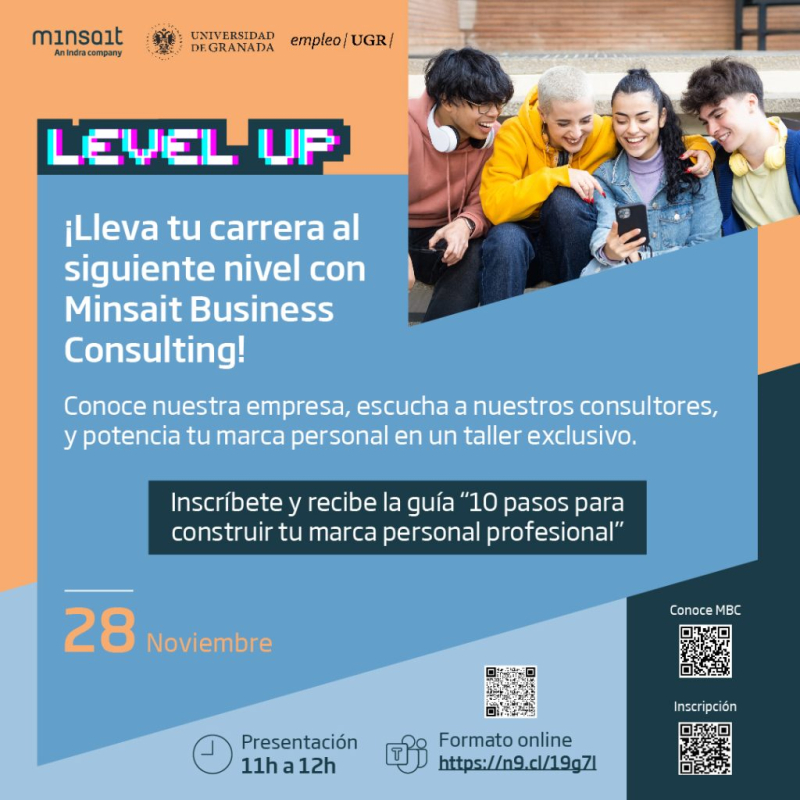 Taller Minsait Business Consulting Cartel taller con toda la información